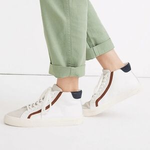 Madewell Leather Sidewalk High-Top Sneakers in Colorblock Women’s Size 7